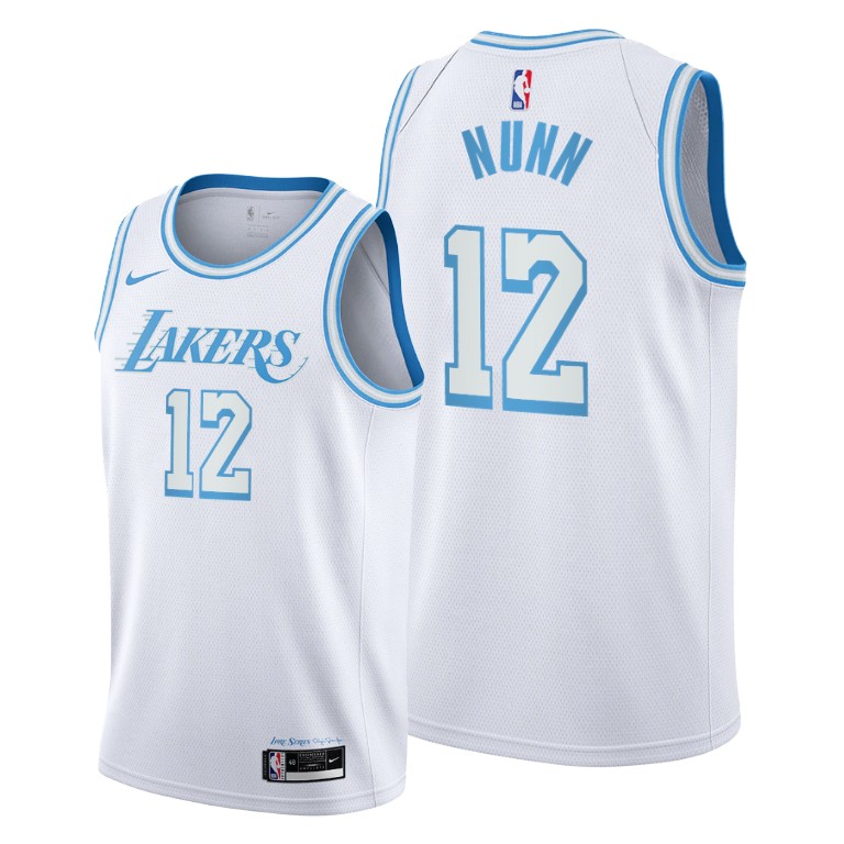 Men's Los Angeles Lakers Kendrick Nunn #12 NBA 2021 Trade City Edition White Basketball Jersey ZHA1383YB